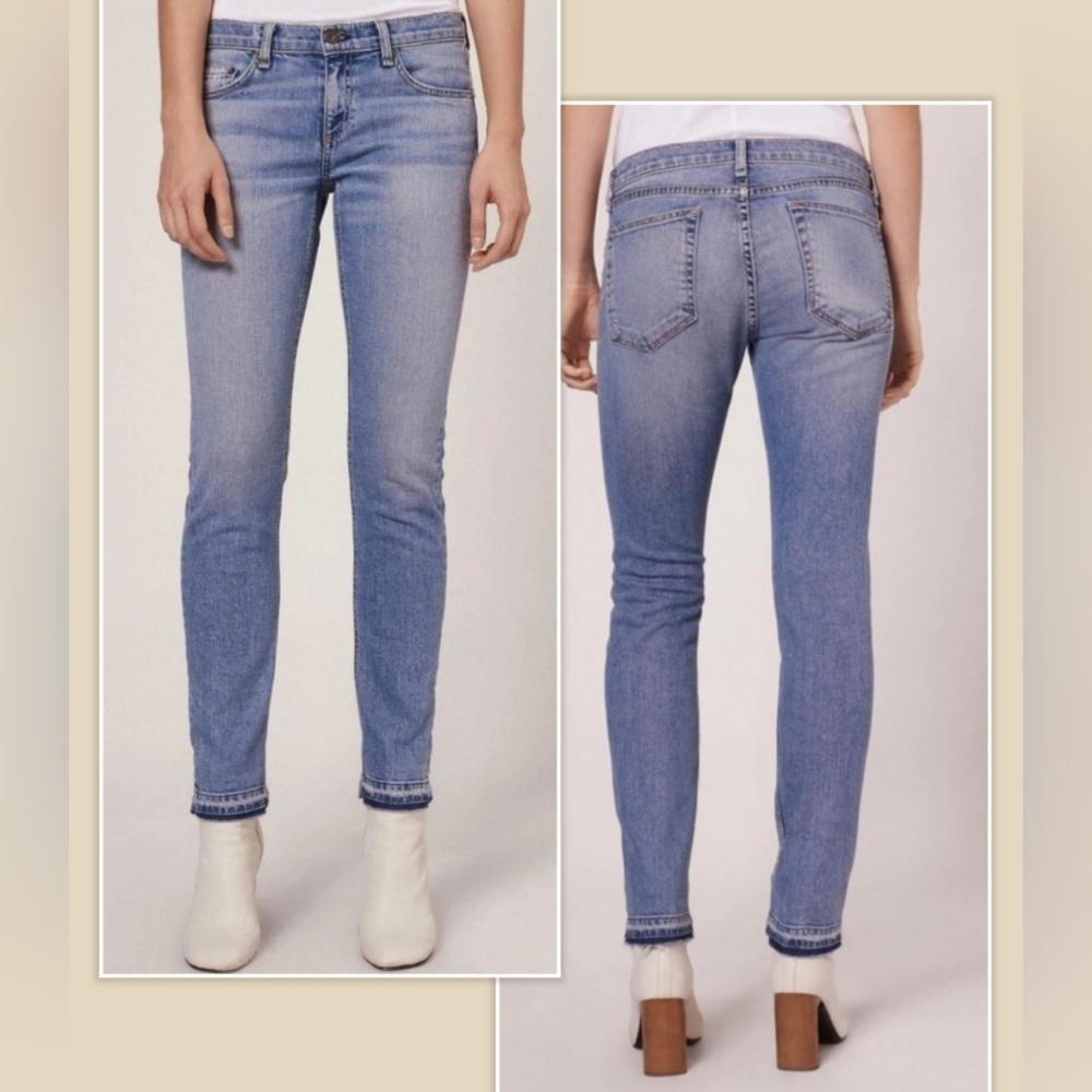 Rag & Bone Dre Kingston Released Raw Hem Denim Jeans Size 30 Measures 35 X 28